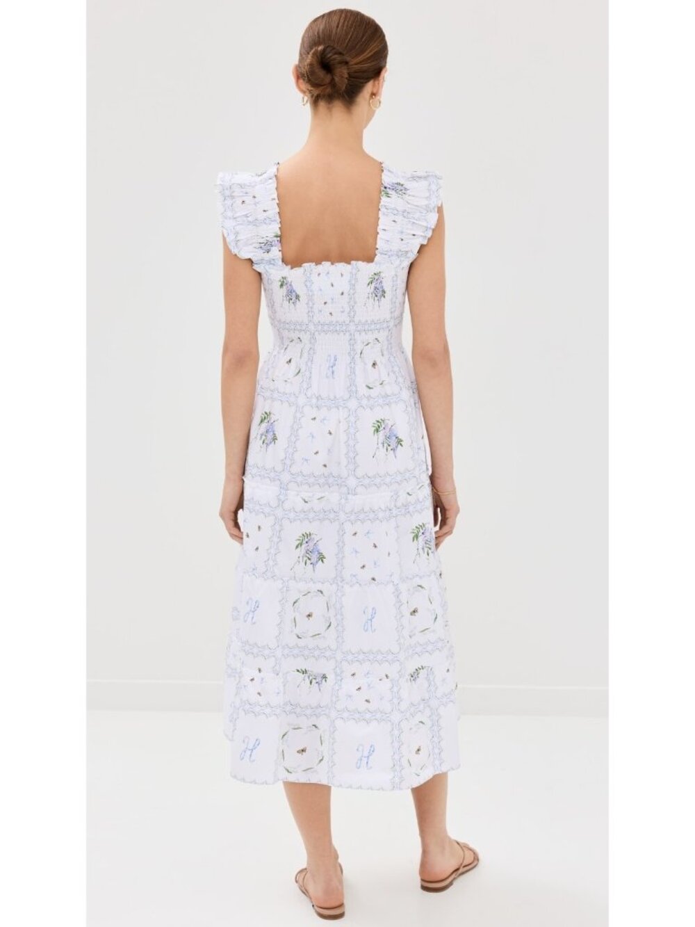 NWT Hill House Ellie Nap in Small Scale Floral Patchwork Smocked Midi Dress S - Picture 4 of 10
